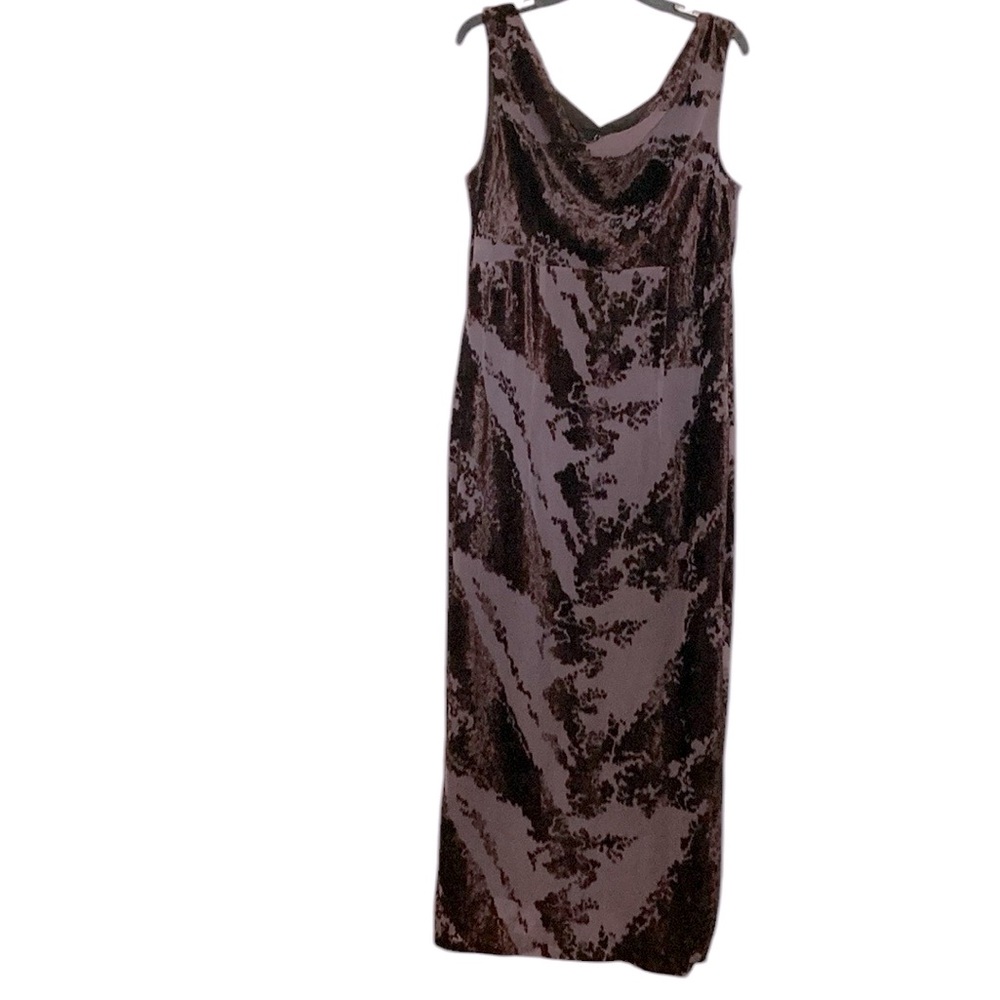 Carol Little Maxi, Vintage, plum/Mauve tones, velour accents, 14